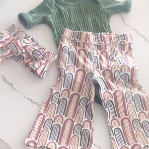 Kate Quinn Modern Rainbow Flare Pants Set